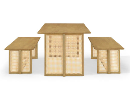 Dining Set, 1 Table & 2 Benches