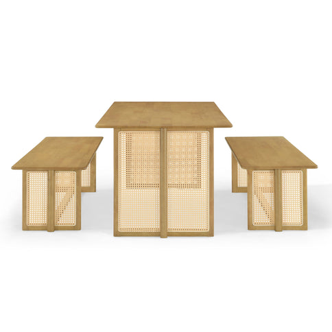 Dining Set, 1 Table & 2 Benches