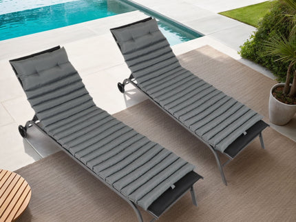 2 Piece Outdoor Chaise Lounge Chair Cushion Set