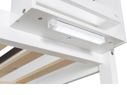 Bunk Bed With Built In Shelves, Storage Box, LED Light And USB Charging Station