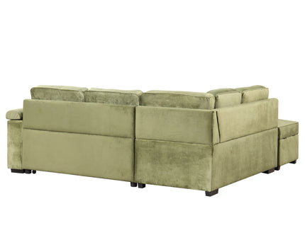 Sleeper Sofa Bed, 2 In 1 Pull Out Sofa Bed L Shape Couch With Storage Ottoman For Living Room, Bedroom Couch And Small Apartment