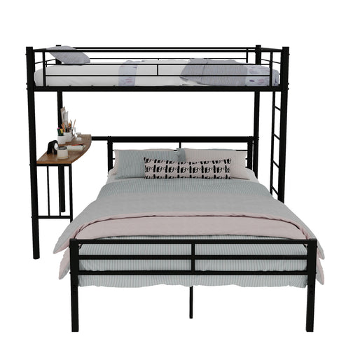 Bunk Bed With Built In Desk & Guardrail Frame