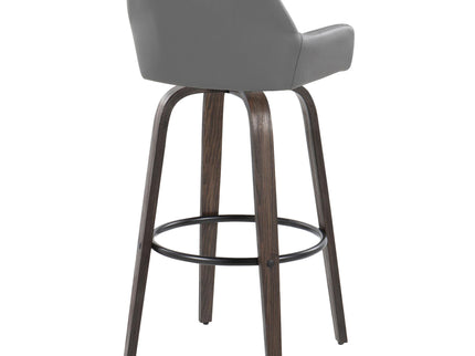 Daniella - Contemporary Fixed Height, Barstool With Swivel With Round Footrest (Set of 2)