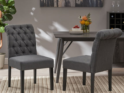 Broxton - Tuft Dining Rolltop Chairs With Button Tufted Backrest (Set of 2)