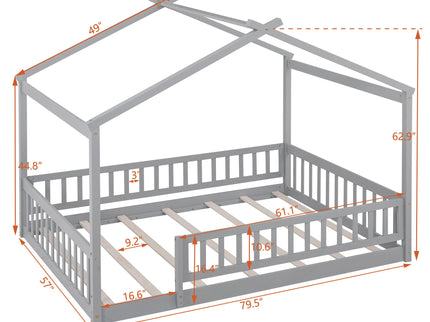 Bed House Bed Frame With Fence