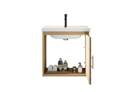 Floating Bathroom Vanity Combo, Wall Mounted Cabinet With Sink & Soft Close Doors For Small Bathrooms