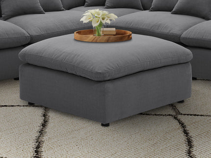 Greeley - Upholstered Square Ottoman With Cushion - Charcoal