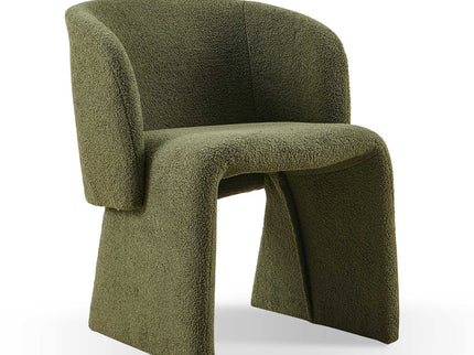 Modern Accent Chair Brown Single Sofa Chair, Upholstered Side Chair Teddy Comfy Chair For Dining Room / Bedroom / Living Room / Reception