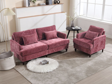 Mid Century Modern Fabric Loveseat Sofa, 2 Seat Upholstered Couch