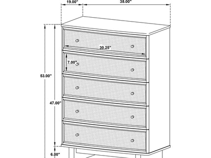 Kimpton - 5 Drawer Bedroom Chest - Beige