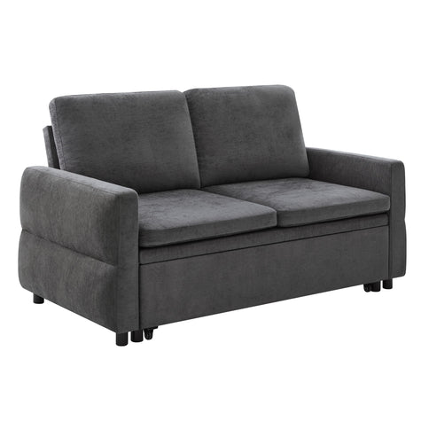 Convertible Sofa Bed Loveseat With Adjustable Backrest And USB Ports