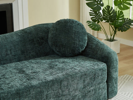 Curved Convertible Sofa, 2 In 1 Frameless Folding Sofa Bed With Pull Out Base And Deep Seat