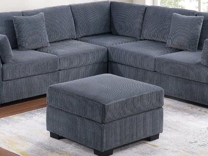 Contemporary L - Sectional Sofa Set With Ottoman And Pillows