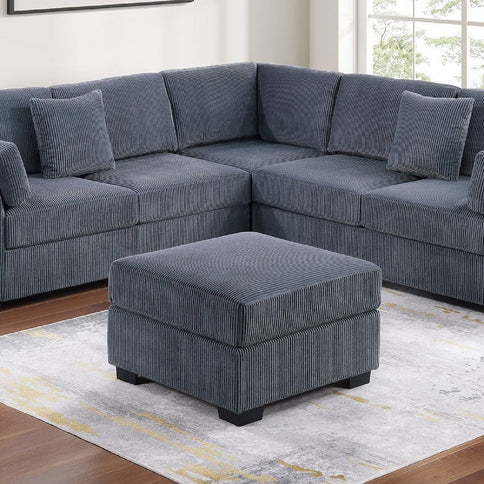 Contemporary L - Sectional Sofa Set With Ottoman And Pillows