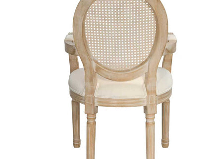 French Vintage Upholstered Fabric Dining Armchair (Set of 2) - Beige