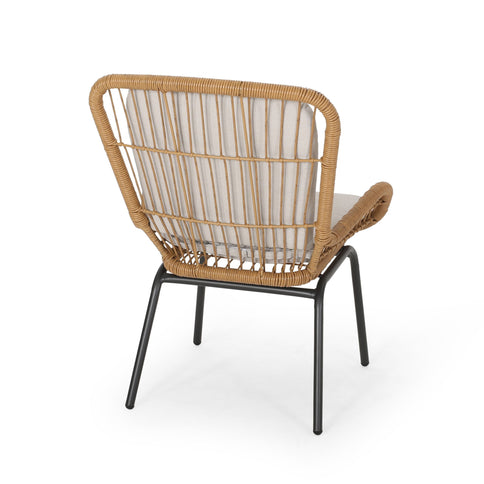 Outdoor Wicker Club Chair With Cushions (Set of 2)