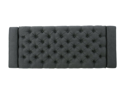 Contemporary Storage Ottoman With Tufted Top - Dark Gray