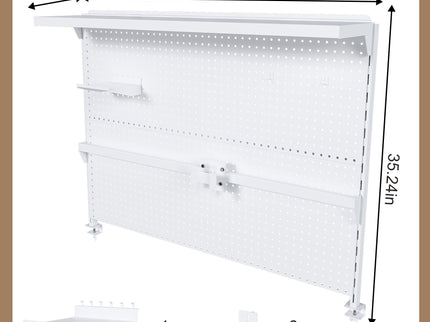Clamp On Desk Pegboard With Single Monitor Stand