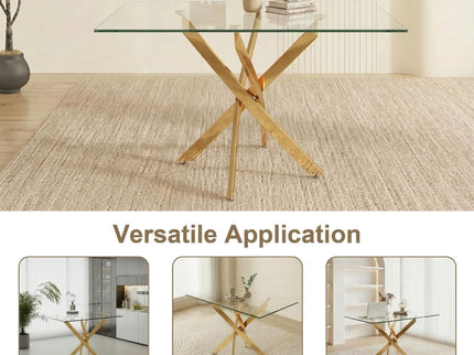 Rectangular Dining Table For Home Kitchen - Gold