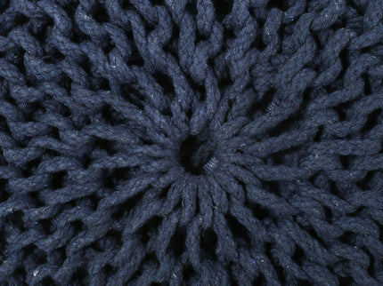 Bordeaux - Knitted Round Pouf Ottoman, Floor Cushion
