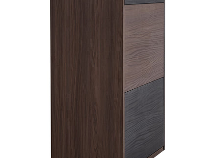 Modern Extendable & Rotating Cabinet With Drawer And Flip Doors For Versatile Storage - Black / Dark Walnut
