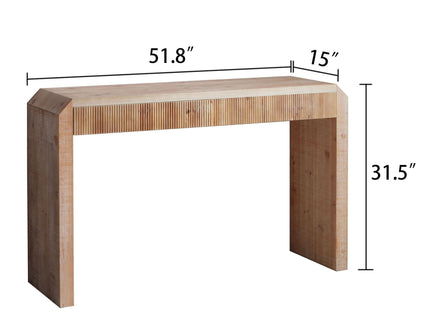 Rustic Modern Console Table With Drawer Storage - Natural Wood