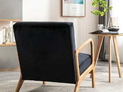 Classic Mid-Century Modern Accent Chairs, Open Framed Armchair With Cushioning