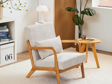 Accent Arm Chair With Pillow Upholstered