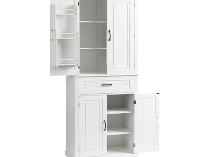 Bathroom Storage Cabinet With Doors And Drawer, Adjustable Shelf