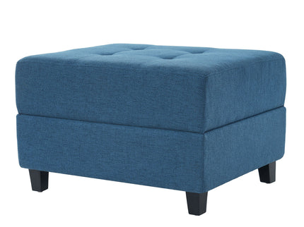 Ottoman, Compact Footrest For Living Room - Navy Blue