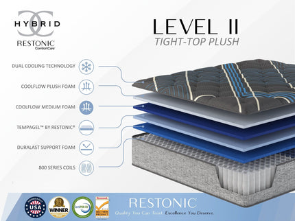 Comfort Care - 14" Hybrid Mattress With Individual Pocketed Coil, Medium Comfort