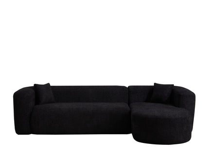 L - Shape Boneless Cloud Couch With 2 Throw Pillows For Living Room