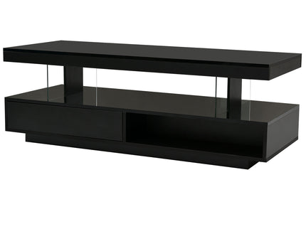 LED Coffee Table With 2 Drawers And Display Shelves