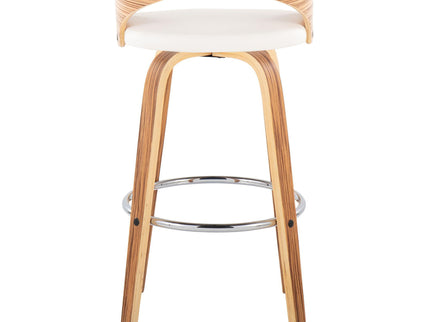 Grotto - Contemporary Fixed Height Barstool With Swivel With Round Footrest (Set of 2)