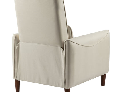 Upholstered Push Recliner Chair With Rubber Wood Legs For Living Room