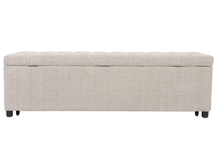 Storage Ottoman With Tufted Seat And Underseat Drawer