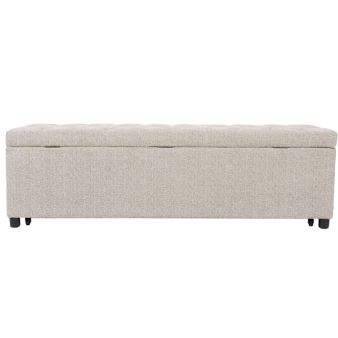 Storage Ottoman With Tufted Seat And Underseat Drawer