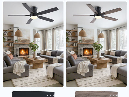 Mordern Flush Mount Ceiling Fan With Light And Remote Control