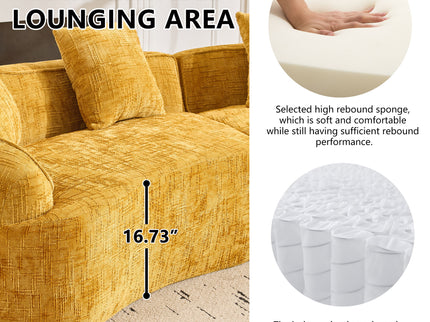 Curved Compressed Sofa, Nordic-Style Design For Living Room