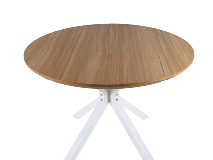 Pedestal Table For Living Room - White / Light Oak