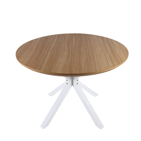 Pedestal Table For Living Room - White / Light Oak