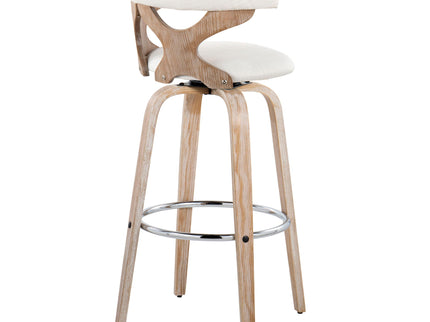 Gardenia - Contemporary Fixed Height Barstool With Swivel With Round Footrest (Set of 2)