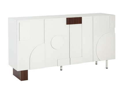 Sideboard Buffet Cabinet Wide Storage Unit With 4 Doors & Adjustable Shelves - White