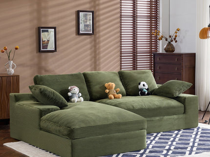 Compressed Sofa With 3 Back Cushions, 2 Throw Pillows