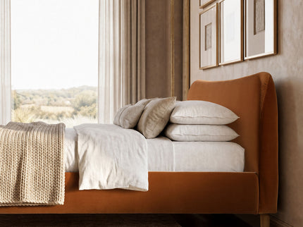 Roman - Curved Headboard Upholstered Platform Bed