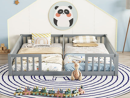 Double Floor Bed With Fence, Guardrails, Without Door