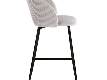 Fran - Pleated Waves Contemporary Fixed Height Counter Stool (Set of 2)