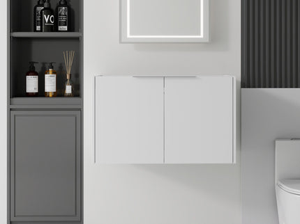 Floating Bathroom Vanity Cabinet With Soft Close Double Doors, Spacious Interior Storage, Wall Mounted, Cabinet Only