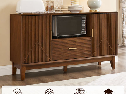 TV Stand With Drawer And Cabinets - Brown