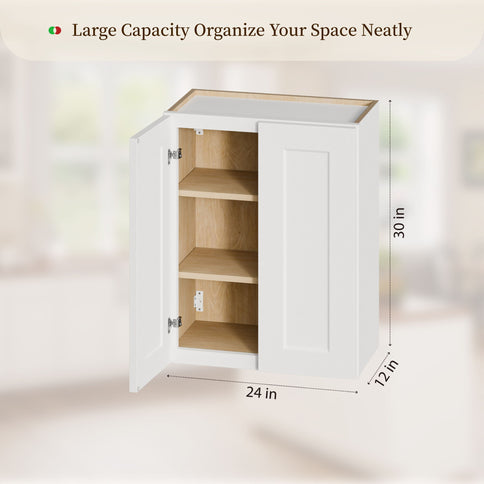 Shaker Wall Cabinet With Soft-Close Doors, Adjustable Shelves